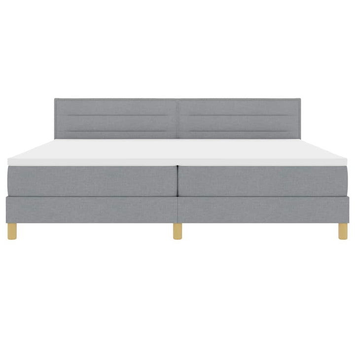 Box spring seng med pude Lysegrå 200 x 200 cm Stof