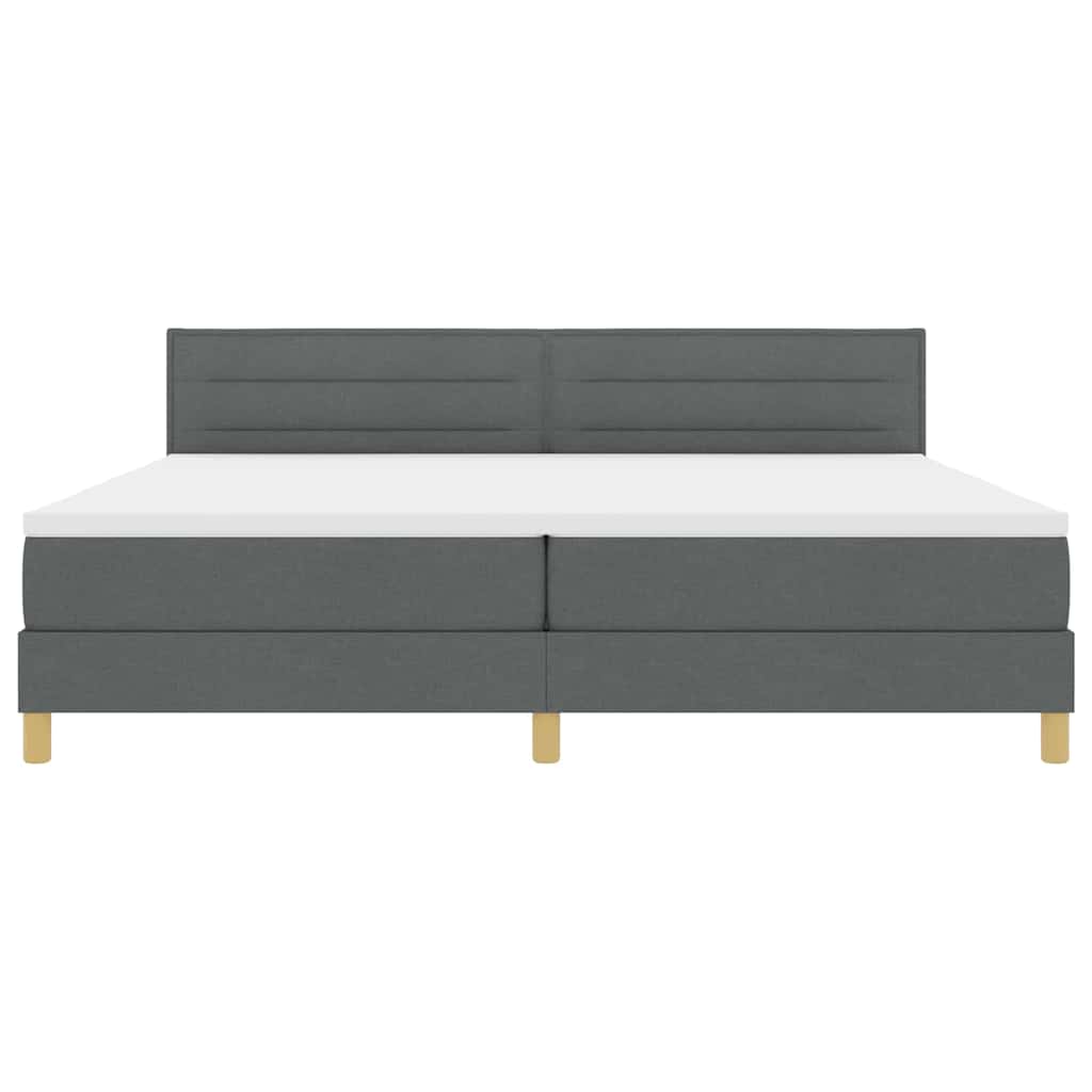 Box spring seng med pude Mørkegrå 200 x 200 cm Stof