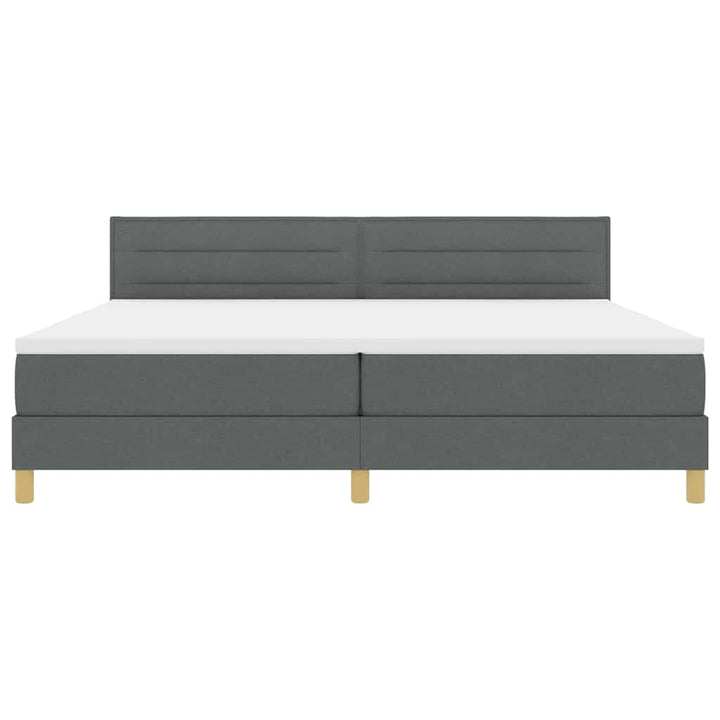 Box spring seng med pude Mørkegrå 200 x 200 cm Stof