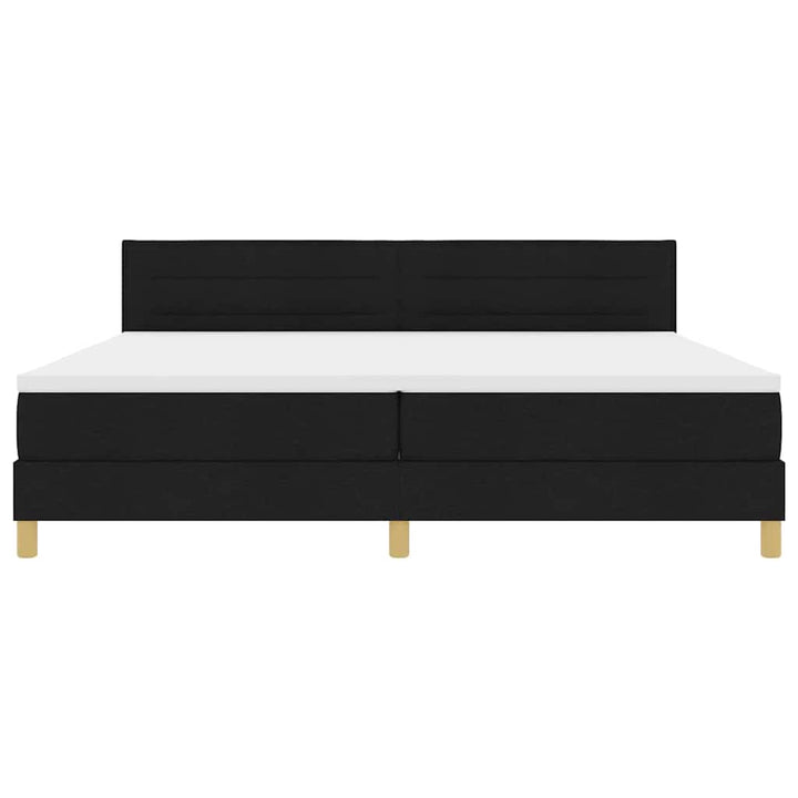 Box spring seng med pude med hovedgærde Sort 200 x 200 cm Stof