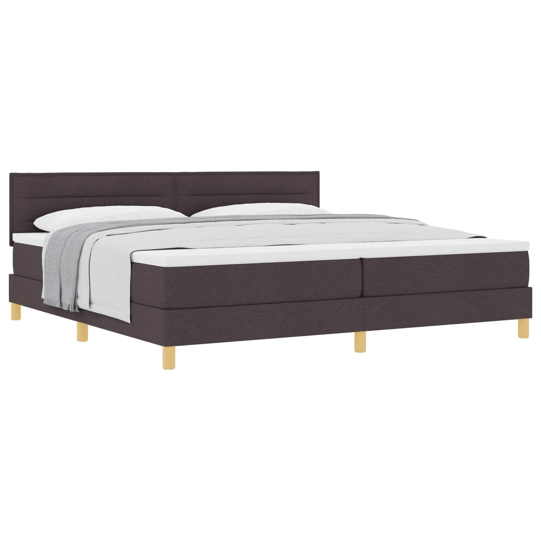 Box spring seng med pude Mørk Brun 200 x 200 cm Stof