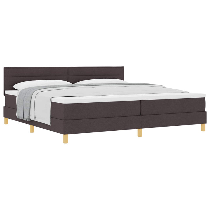 Box spring seng med pude Mørk Brun 200 x 200 cm Stof