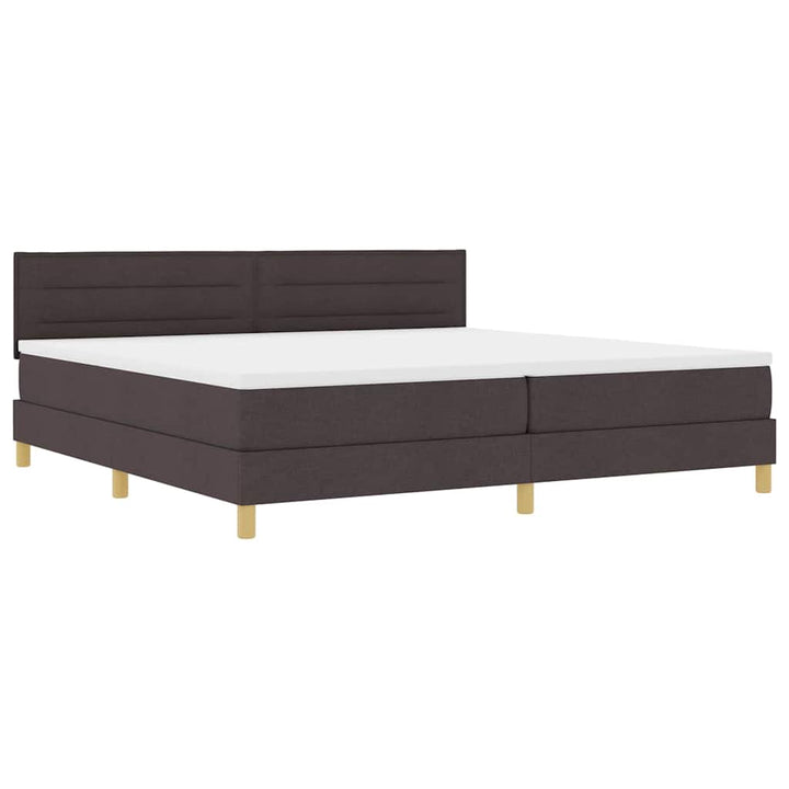 Box spring seng med pude Mørk Brun 200 x 200 cm Stof