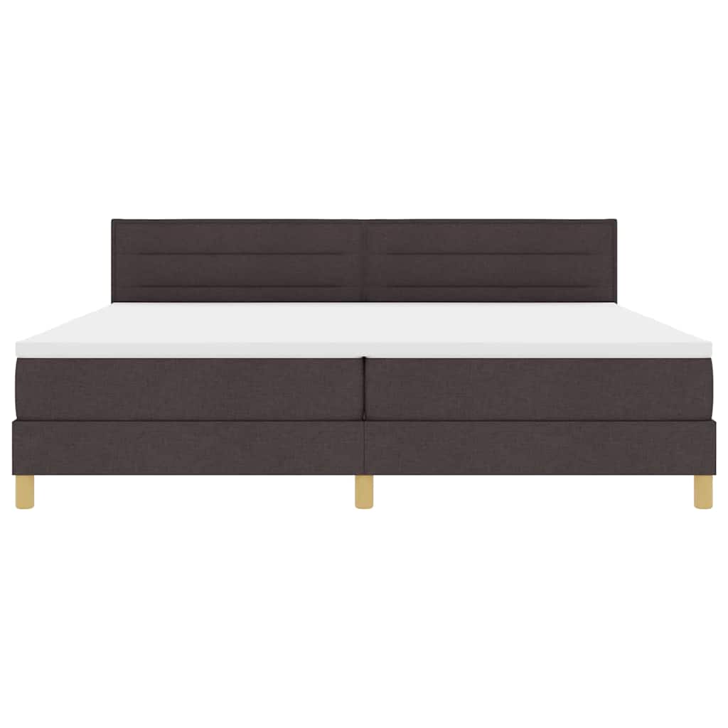 Box spring seng med pude Mørk Brun 200 x 200 cm Stof