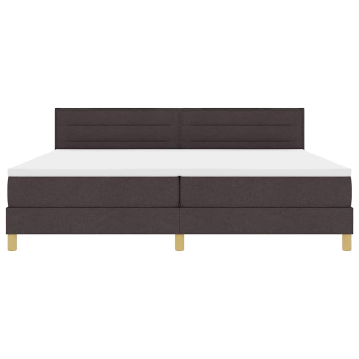 Box spring seng med pude Mørk Brun 200 x 200 cm Stof
