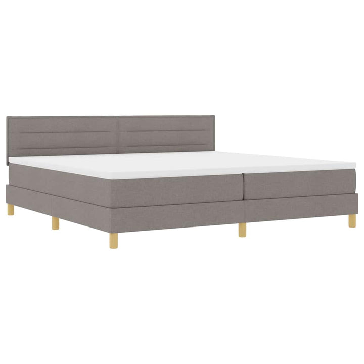Box spring seng med pude Gråbrun 200 x 200 cm Stof