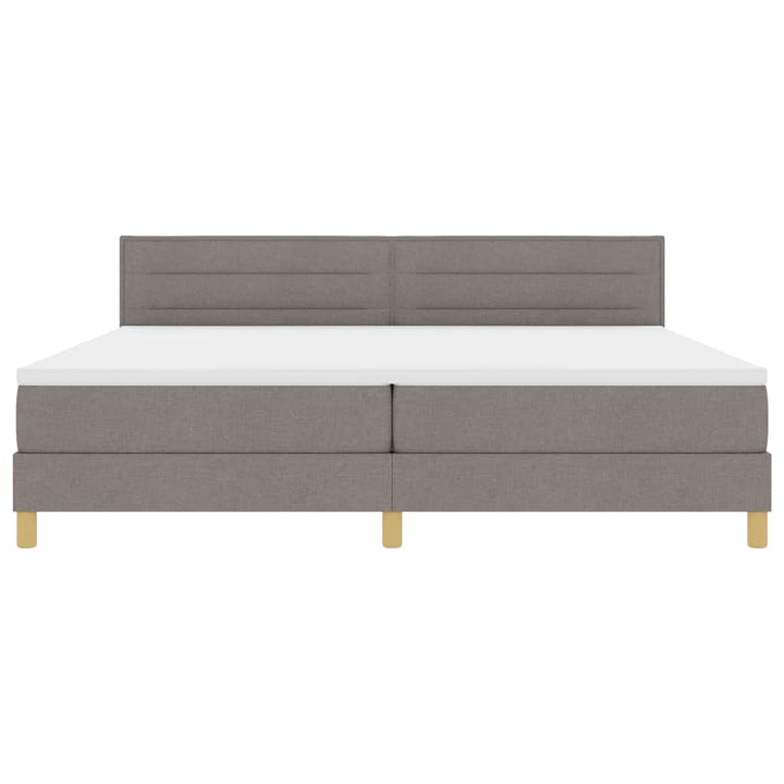 Box spring seng med pude Gråbrun 200 x 200 cm Stof