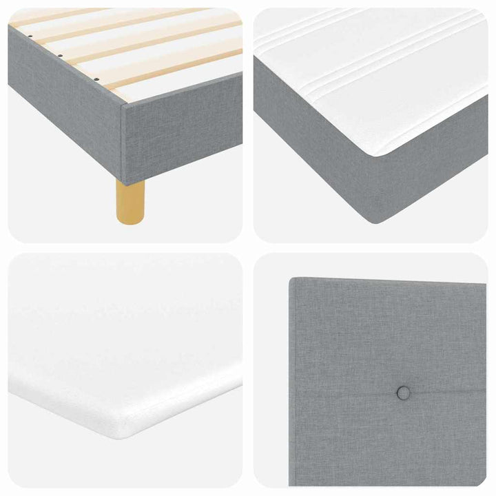 Box spring seng med pude Lysegrå 80 x 200 cm Stof