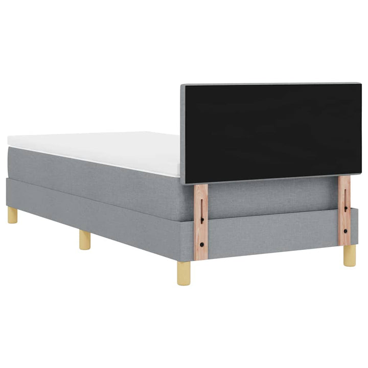 Box spring seng med pude Lysegrå 80 x 200 cm Stof