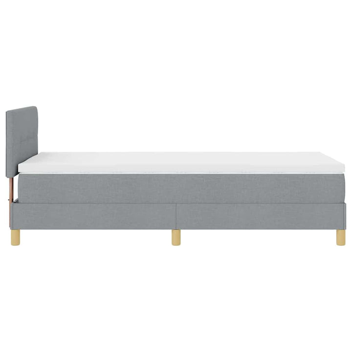 Box spring seng med pude Lysegrå 80 x 200 cm Stof