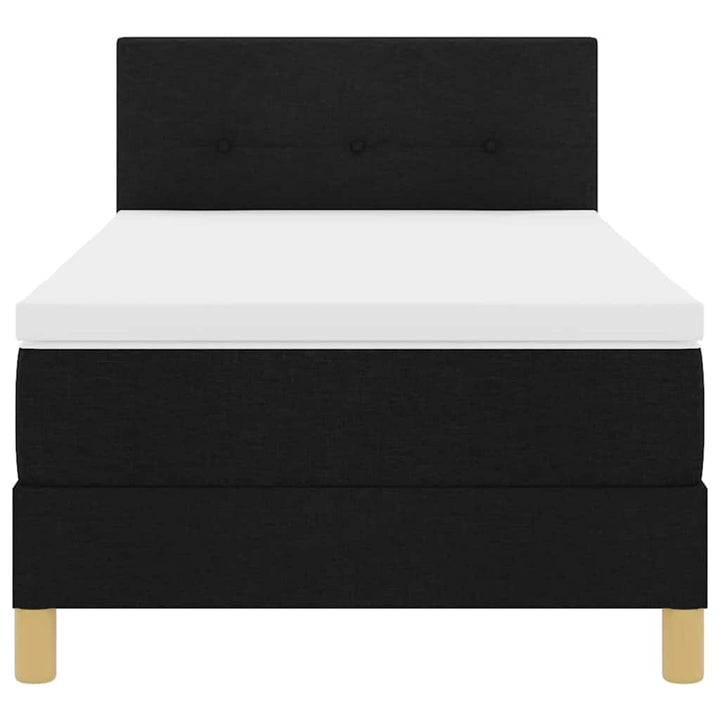 Box spring seng med pude med hovedgærde Sort 80 x 200 cm Stof