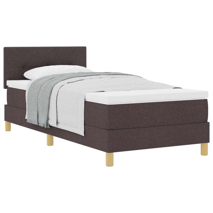Box spring seng med pude Mørk Brun 80 x 200 cm Stof