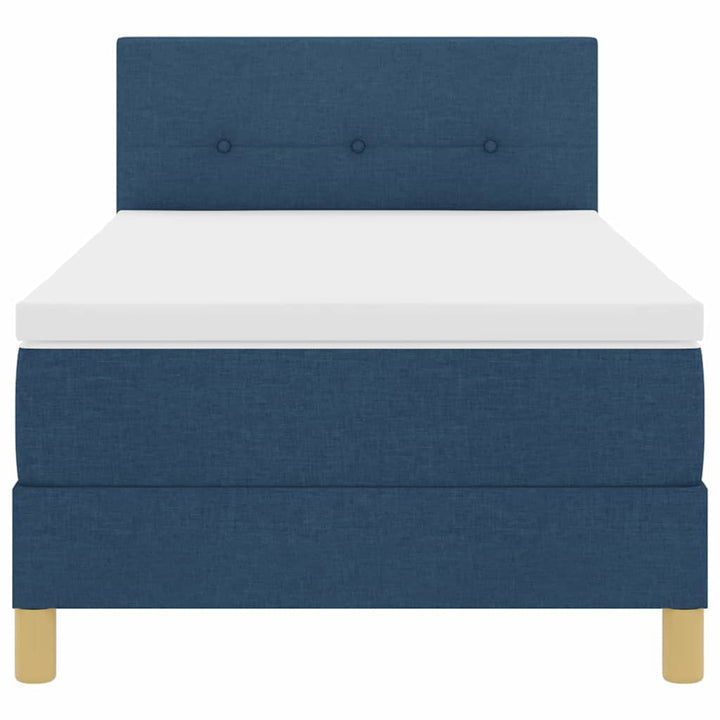 Box spring seng med pude med hovedgærde Blå 80 x 200 cm Stof