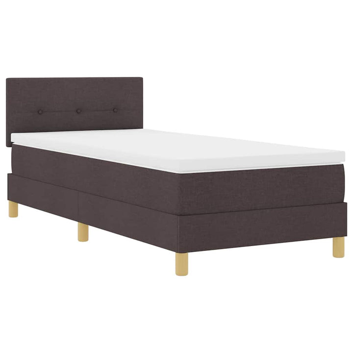 Box spring seng med pude Mørk Brun 100 x 200 cm Stof