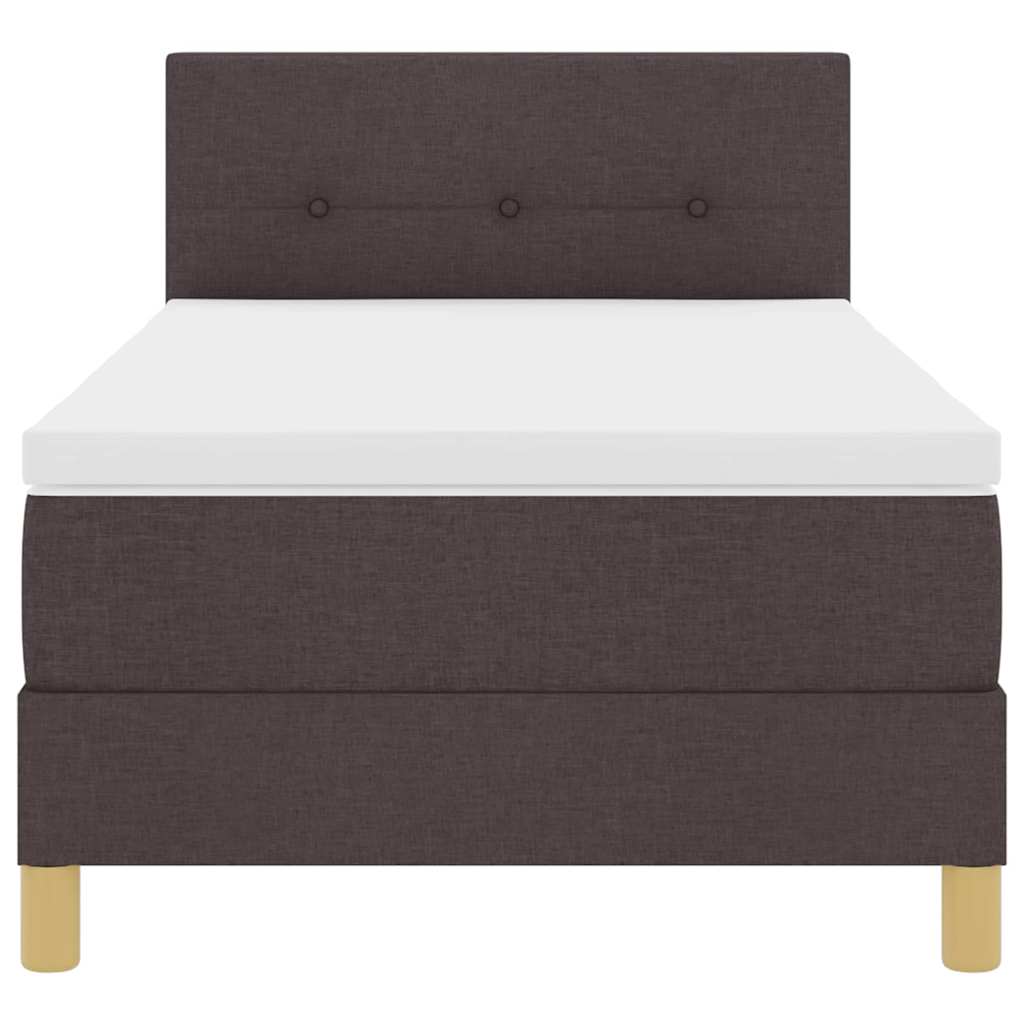 Box spring seng med pude Mørk Brun 100 x 200 cm Stof