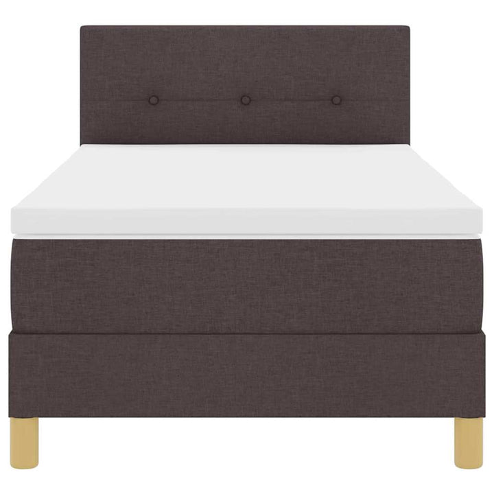 Box spring seng med pude Mørk Brun 100 x 200 cm Stof