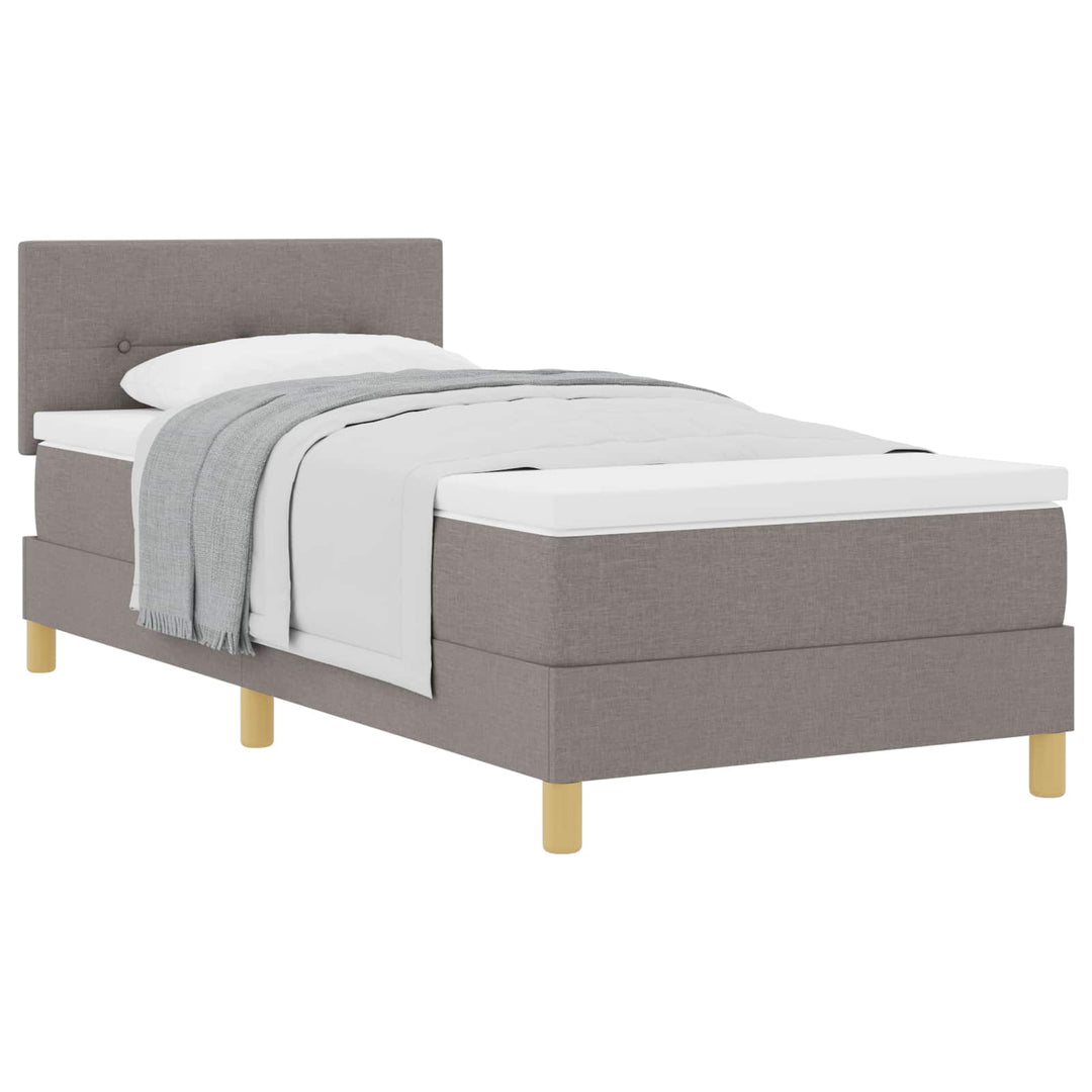 Box spring seng med pude Gråbrun 100 x 200 cm Stof
