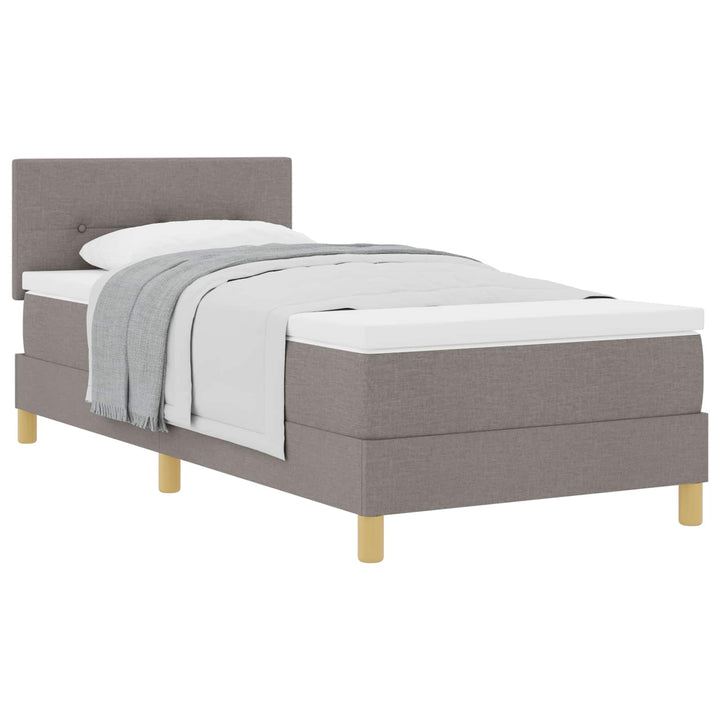 Box spring seng med pude Gråbrun 100 x 200 cm Stof