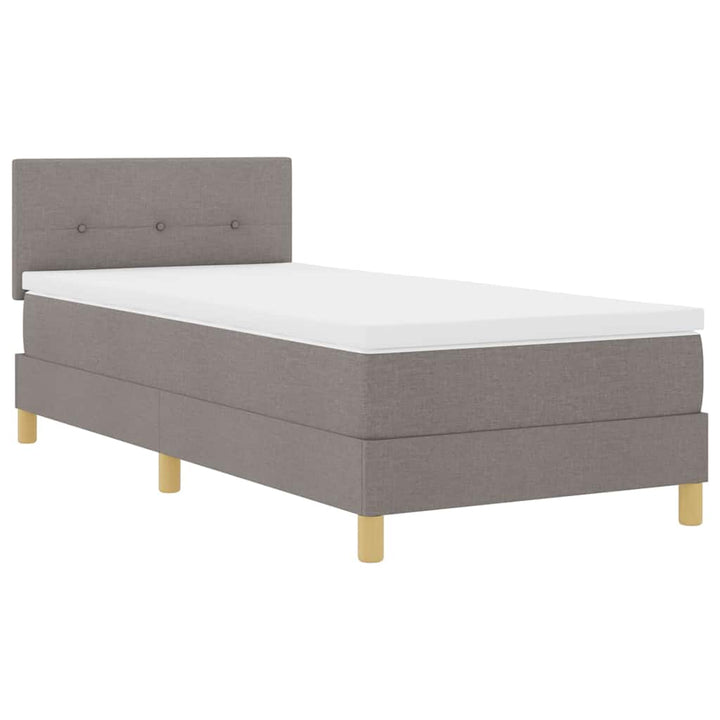 Box spring seng med pude Gråbrun 100 x 200 cm Stof