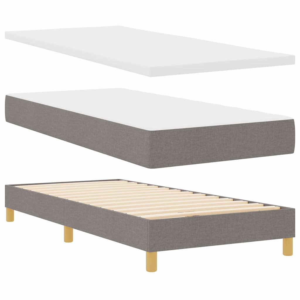 Box spring seng med pude Gråbrun 100 x 200 cm Stof