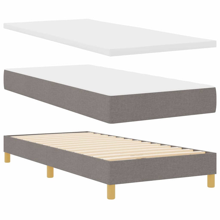 Box spring seng med pude Gråbrun 100 x 200 cm Stof