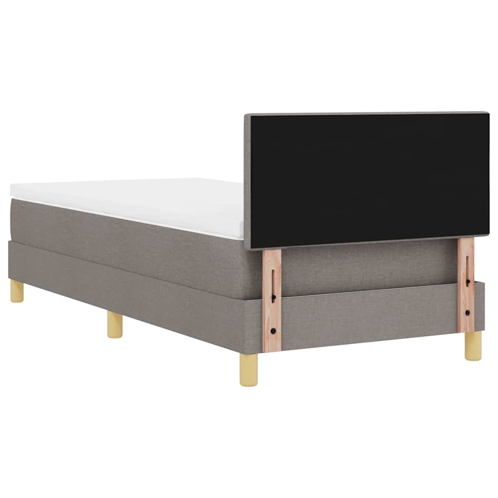 Box spring seng med pude Gråbrun 100 x 200 cm Stof