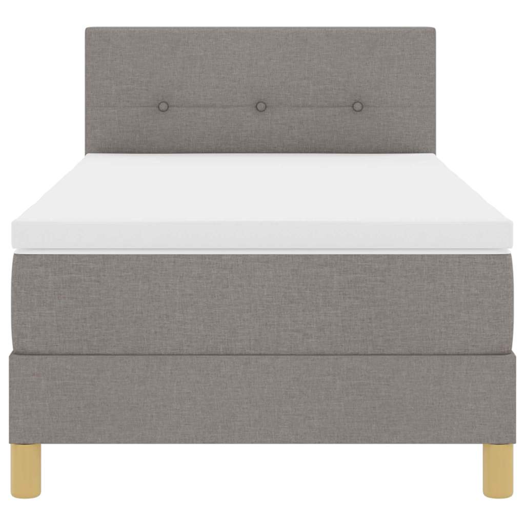 Box spring seng med pude Gråbrun 100 x 200 cm Stof