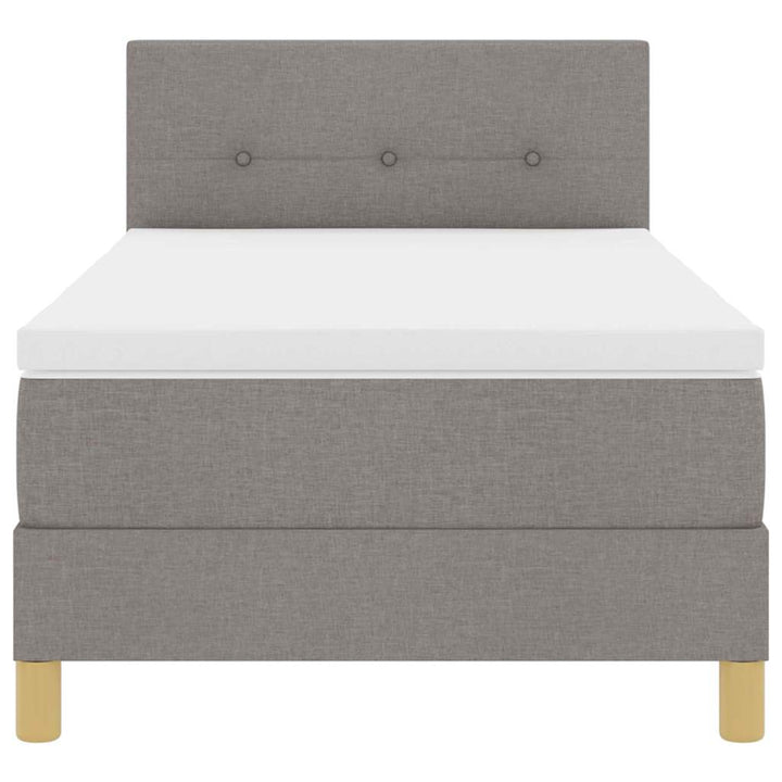 Box spring seng med pude Gråbrun 100 x 200 cm Stof
