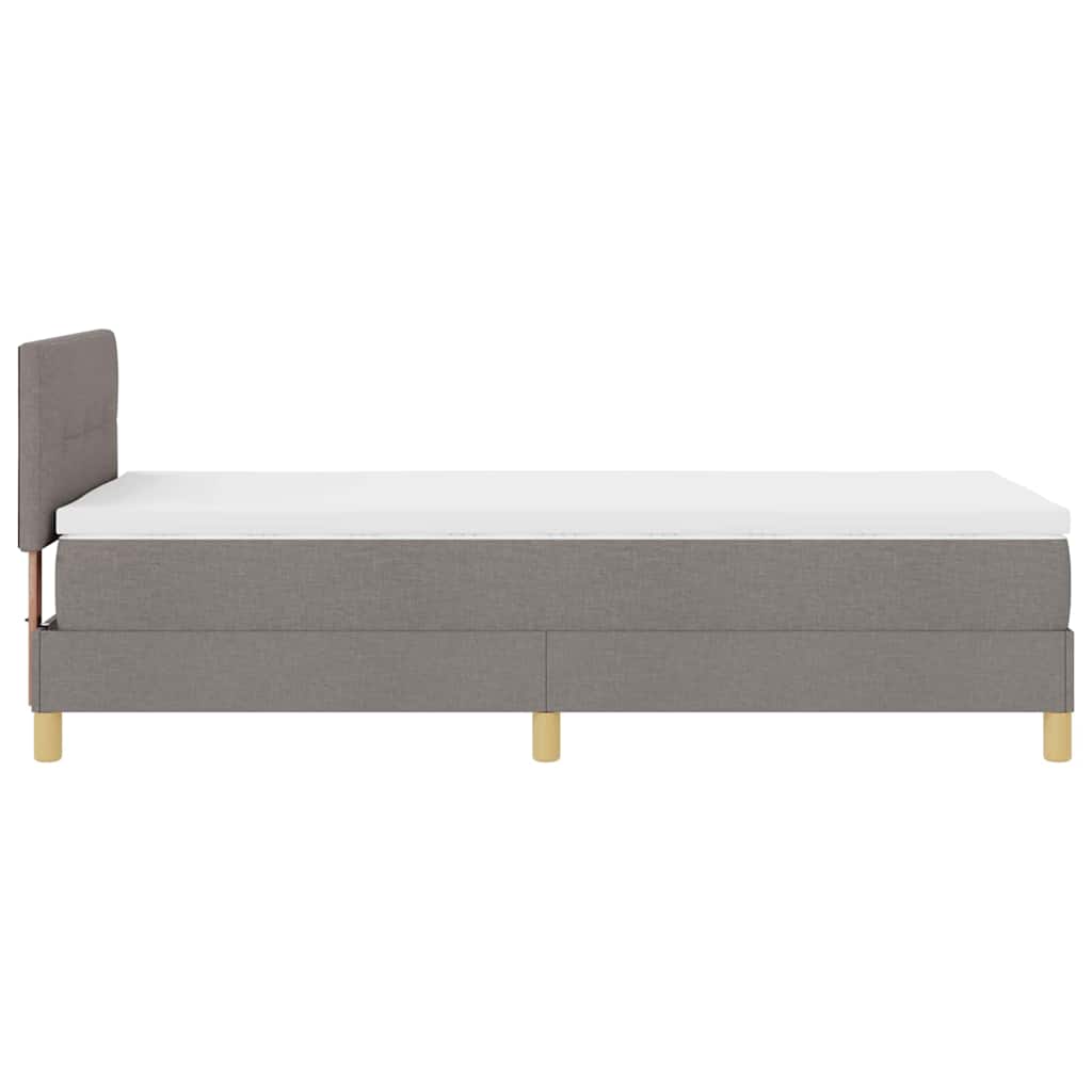 Box spring seng med pude Gråbrun 100 x 200 cm Stof