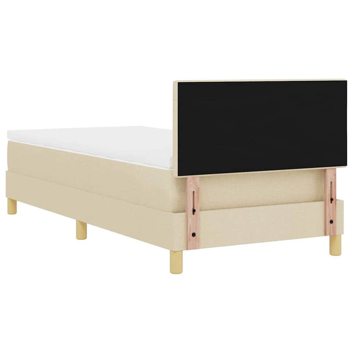 Box spring seng med pude med hovedgærde Creme 100 x 200 cm Stof