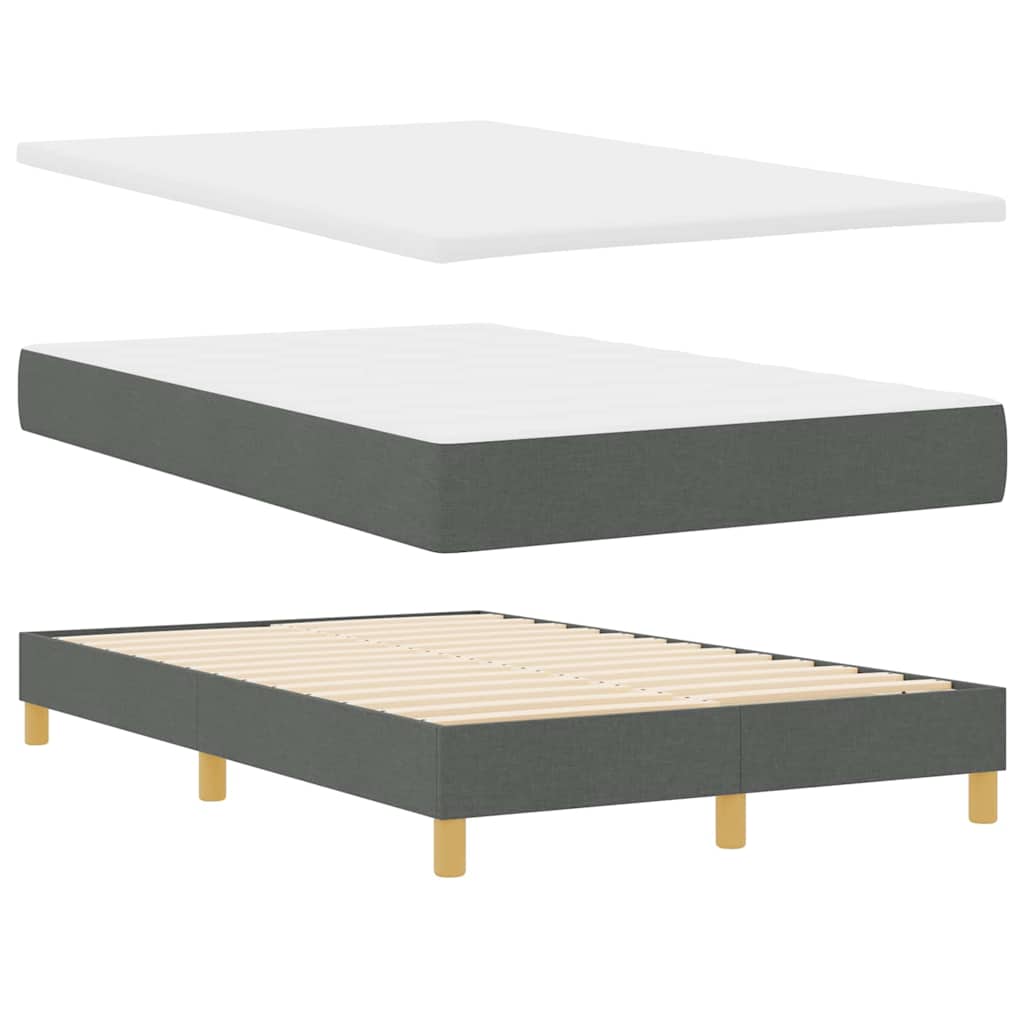 Box spring seng med pude Mørkegrå 120 x 190 cm Stof