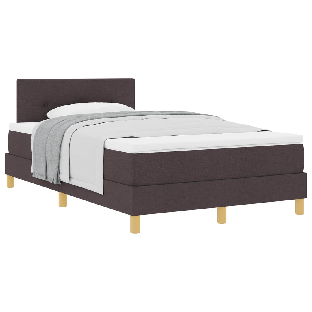 Box spring seng med pude Mørk Brun 120 x 190 cm Stof