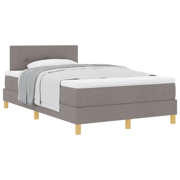 Box spring seng med pude Gråbrun 120 x 190 cm Stof