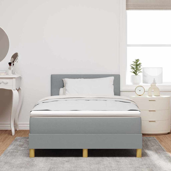 Box spring seng med pude Lysegrå 120 x 200 cm Stof