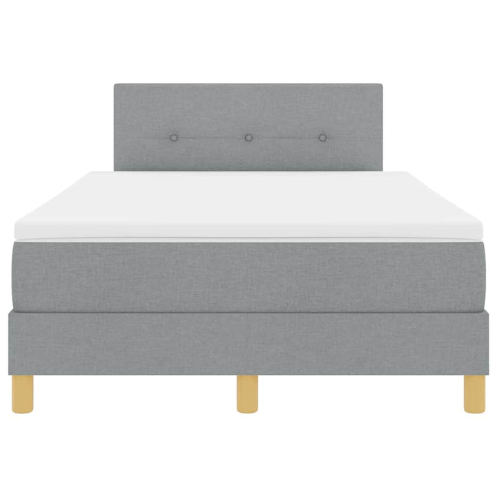 Box spring seng med pude Lysegrå 120 x 200 cm Stof