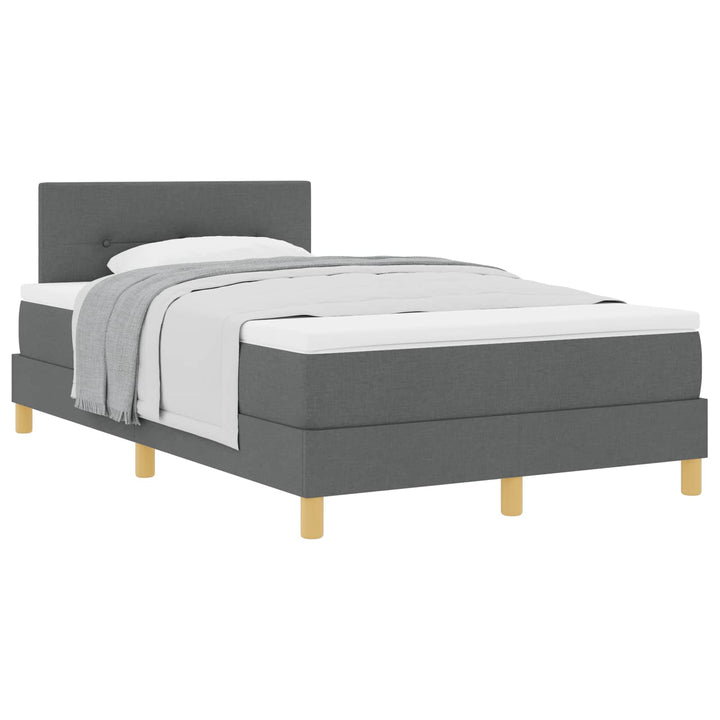 Box spring seng med pude Mørkegrå 120 x 200 cm Stof