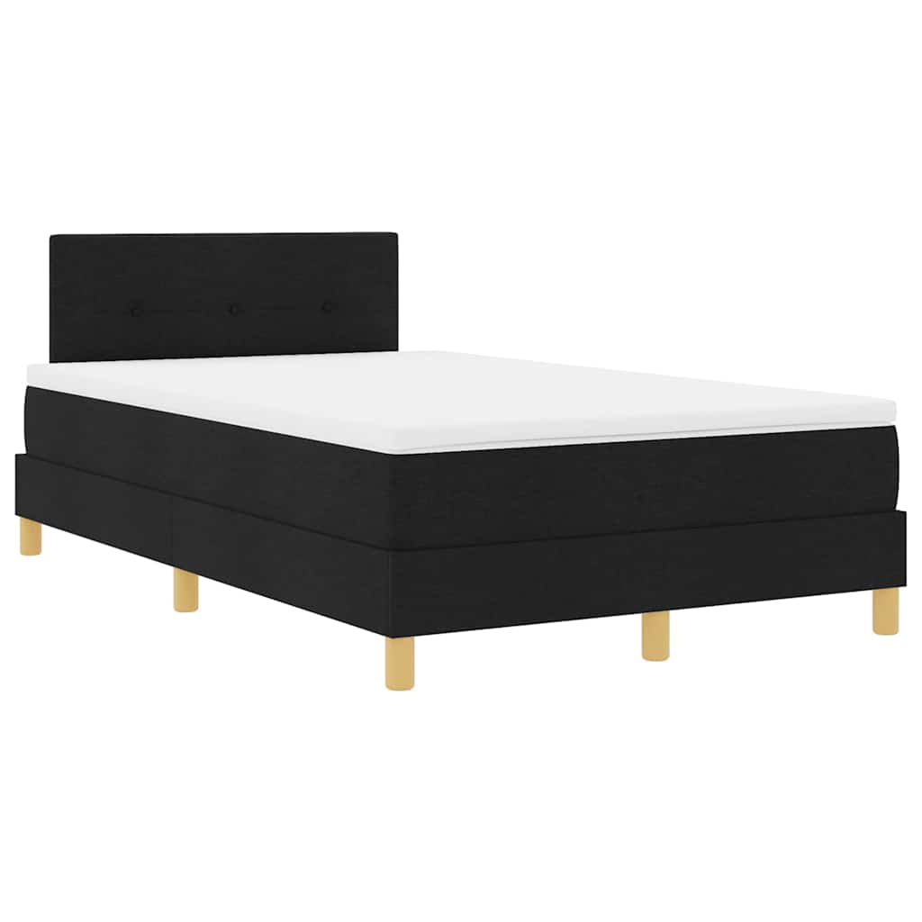Box spring seng med pude med hovedgærde Sort 120 x 200 cm Stof