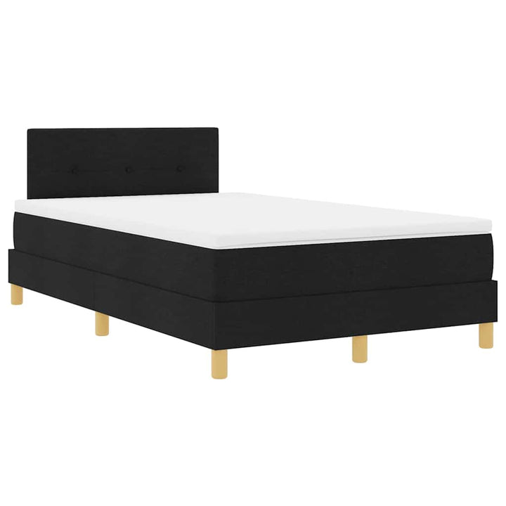 Box spring seng med pude med hovedgærde Sort 120 x 200 cm Stof