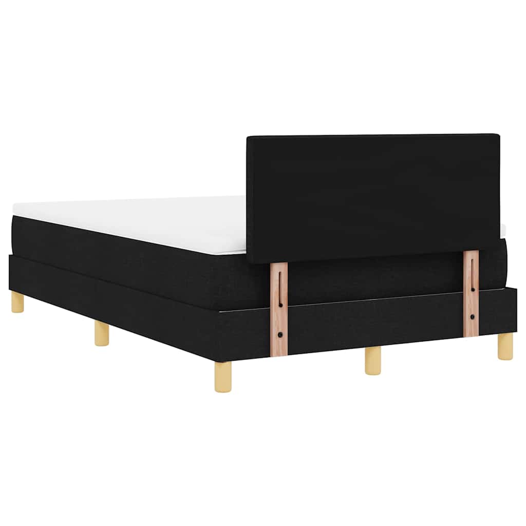 Box spring seng med pude med hovedgærde Sort 120 x 200 cm Stof