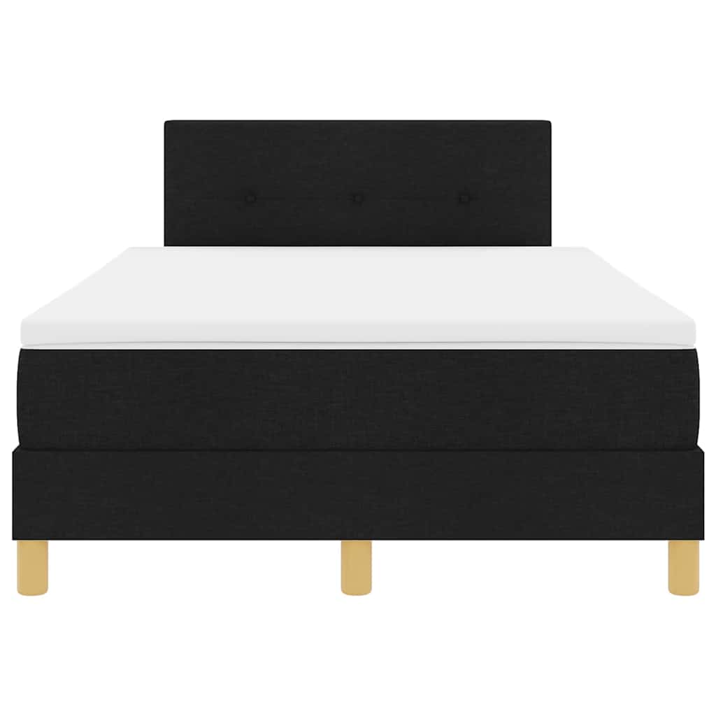 Box spring seng med pude med hovedgærde Sort 120 x 200 cm Stof