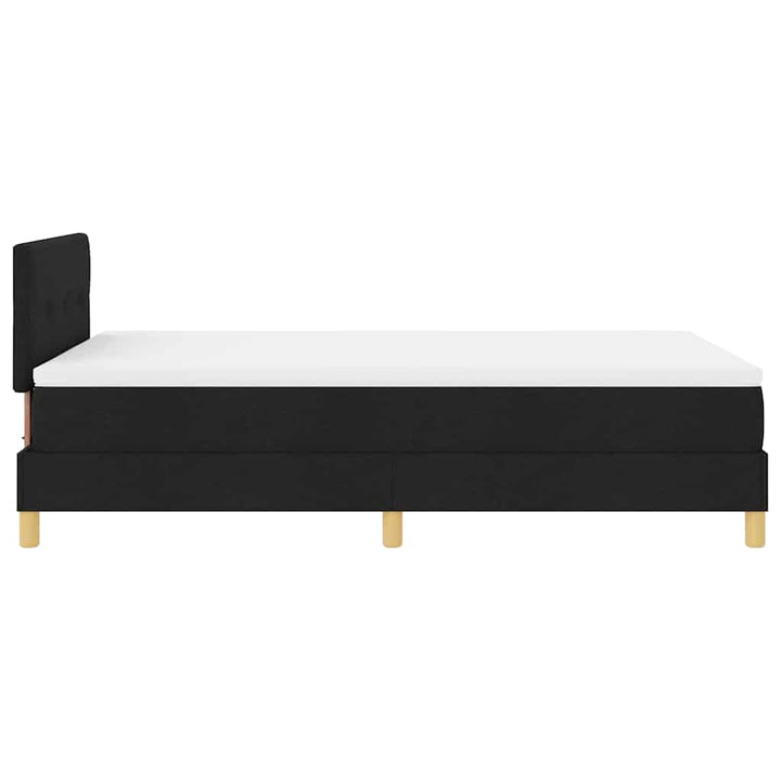 Box spring seng med pude med hovedgærde Sort 120 x 200 cm Stof