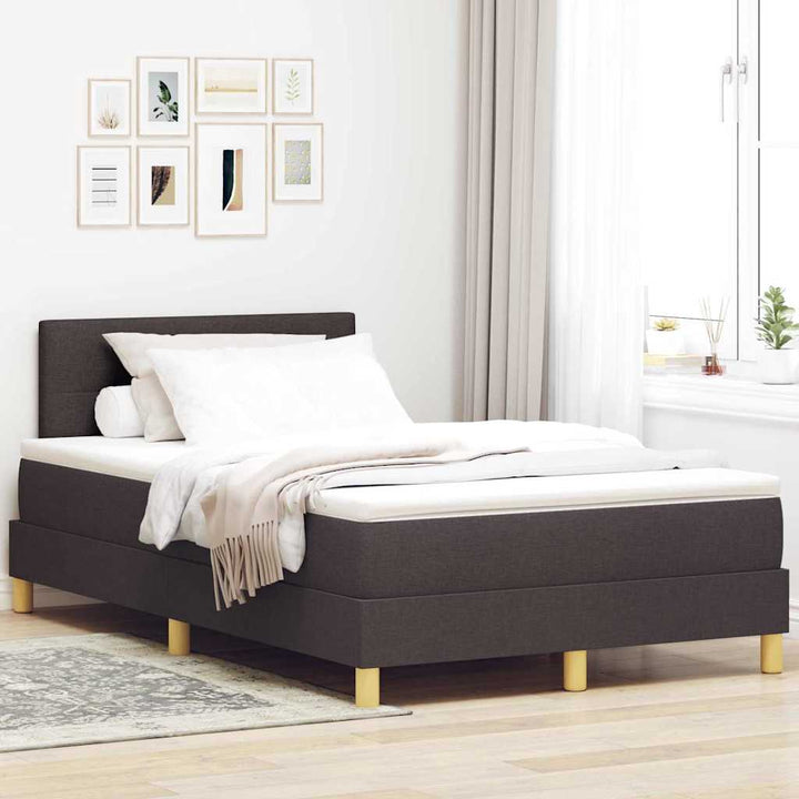 Box spring seng med pude Mørk Brun 120 x 200 cm Stof