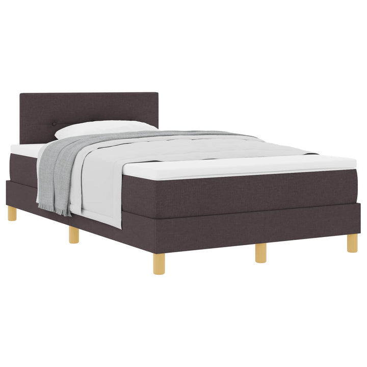 Box spring seng med pude Mørk Brun 120 x 200 cm Stof