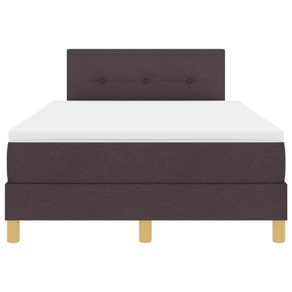 Box spring seng med pude Mørk Brun 120 x 200 cm Stof