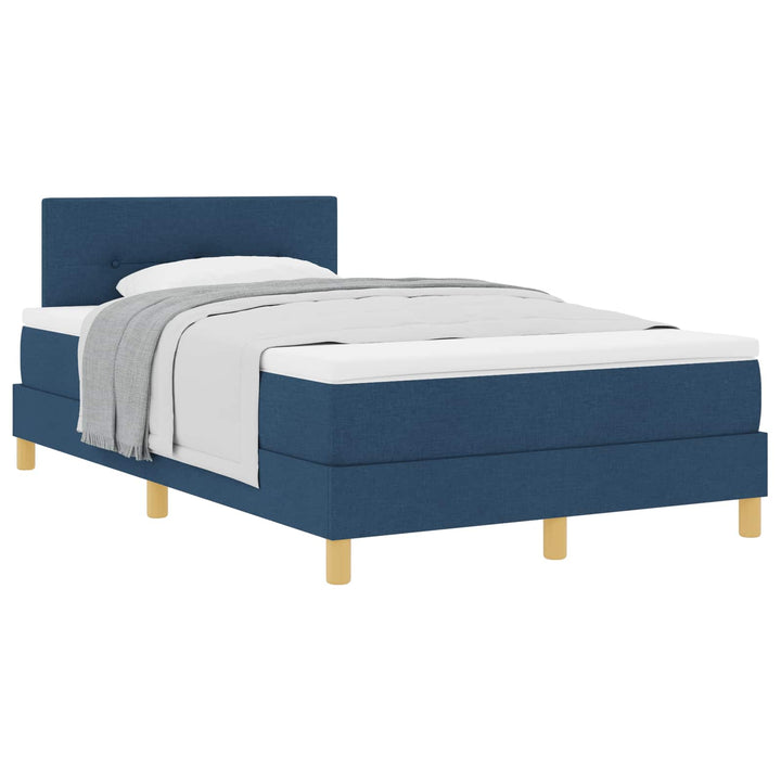 Box spring seng med pude med hovedgærde Blå 120 x 200 cm Stof