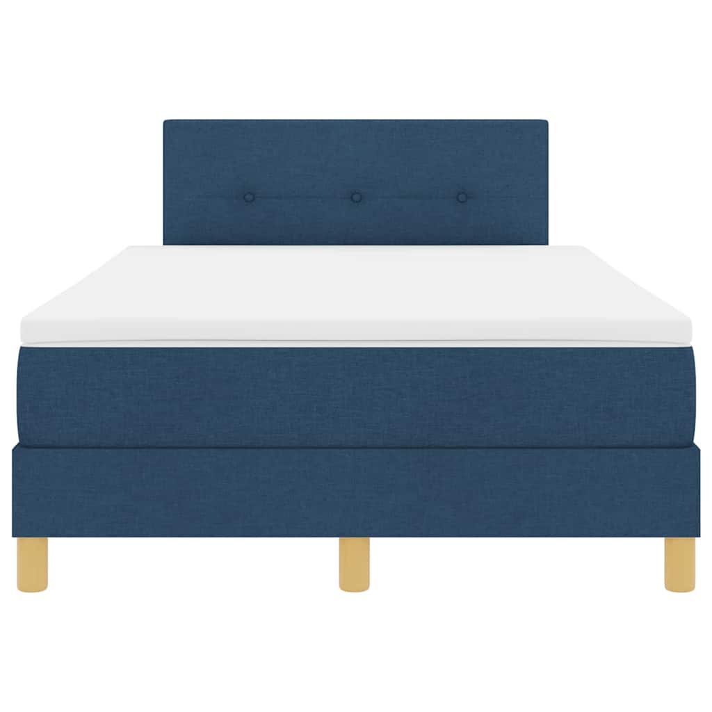 Box spring seng med pude med hovedgærde Blå 120 x 200 cm Stof