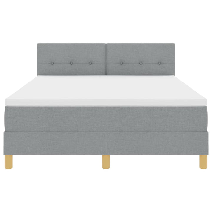 Box spring seng med pude Lysegrå 140 x 190 cm Stof