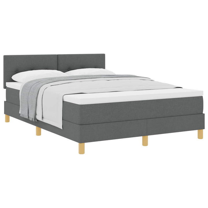 Box spring seng med pude Mørkegrå 140 x 190 cm Stof