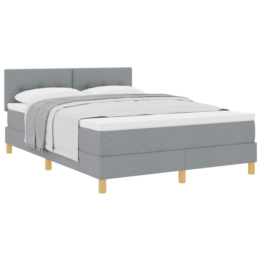 Box spring seng med pude Lysegrå 140 x 200 cm Stof