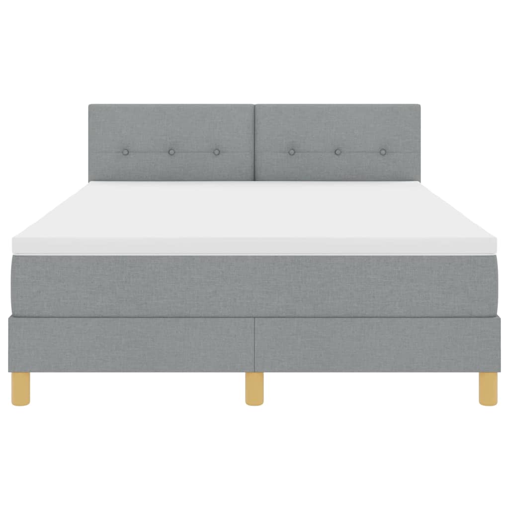Box spring seng med pude Lysegrå 140 x 200 cm Stof